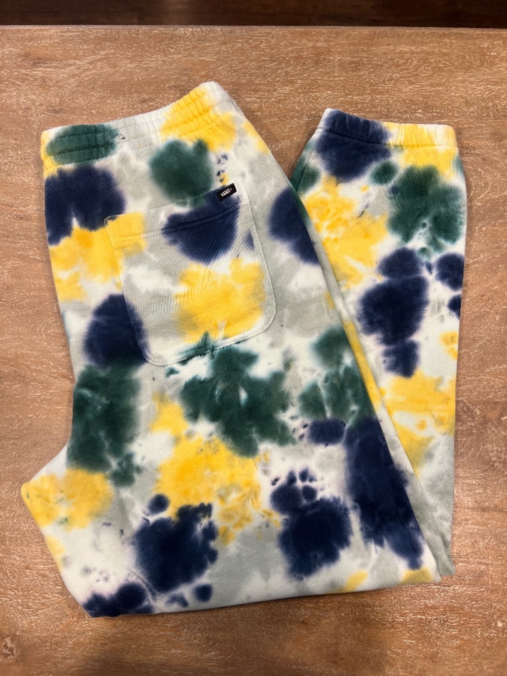 Vans Tie-Dye Fleece Jogger Sweatpants XL Blue Green Yellow NWOT